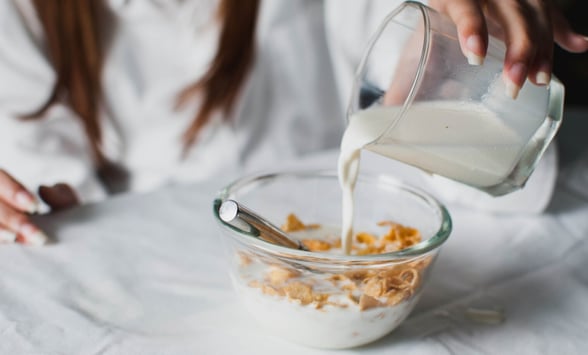 A bowl of cereal for breakfast