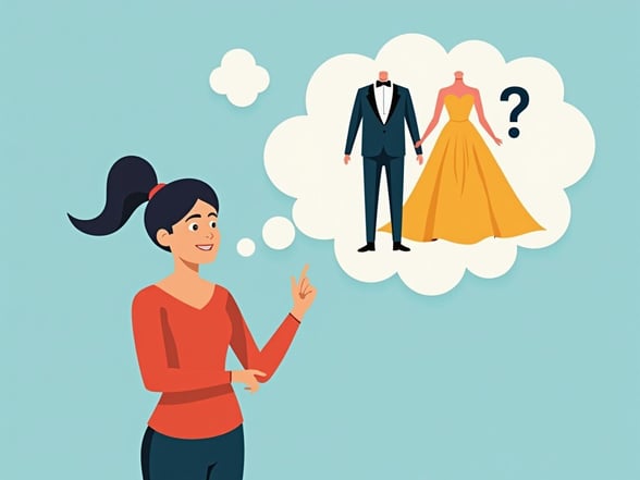 Art illustration of a non-profit worker going through a fundraiser checklist and brainstorming themes