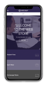 Online School Store Software Screenshot on Mobile Phone