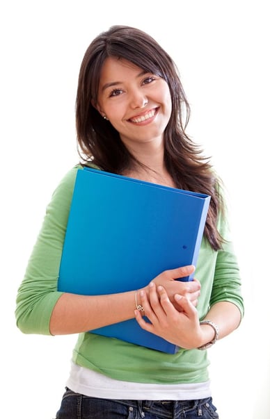 Woman Holding Church Welcome Packet