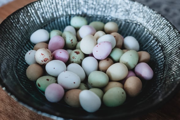 Bowl of Easter eggs