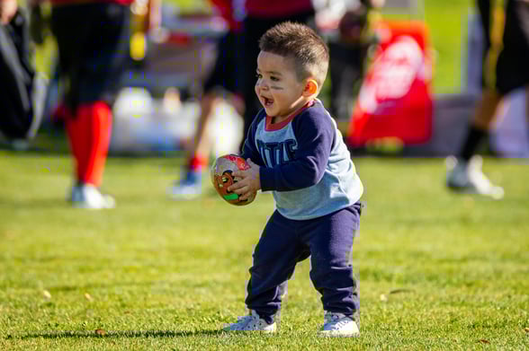 Child playing outdoor preschool extracurricular acitivities