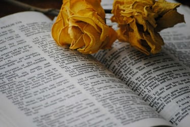 Bible and Flowers on Top