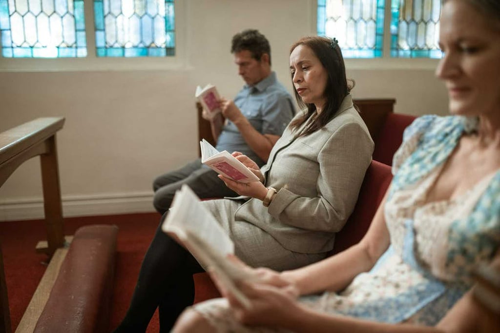 Image of people attending church, representing church engagement