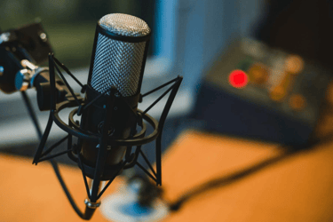 Podcast Microphone in Studio - Church Guide Blog
