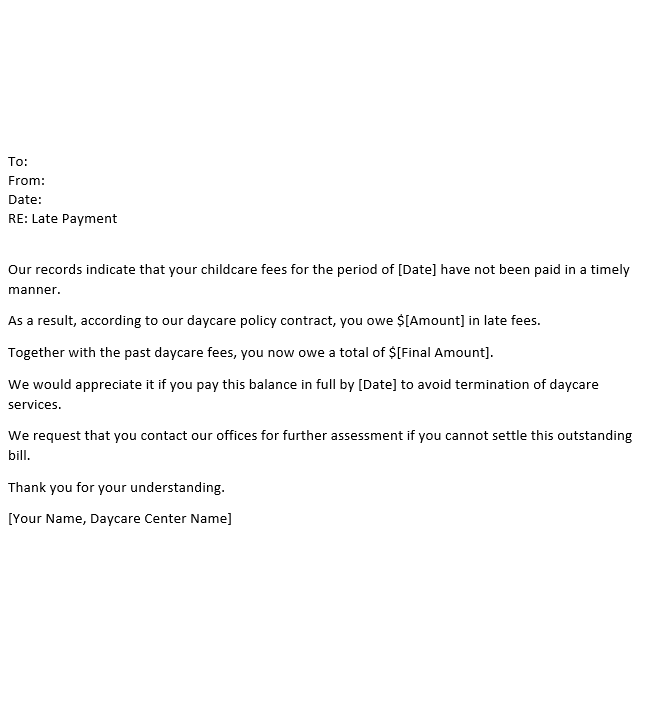 Free Daycare Letter to Parents Templates | Vanco
