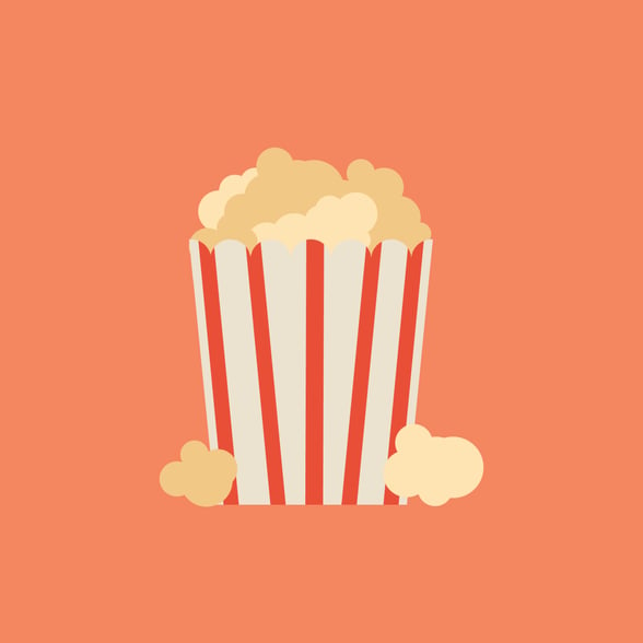 Graphic of popcorn for a preschool movie fundraiser