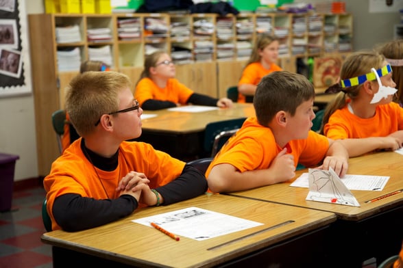 Students participating in a school spirit wear fundraiser