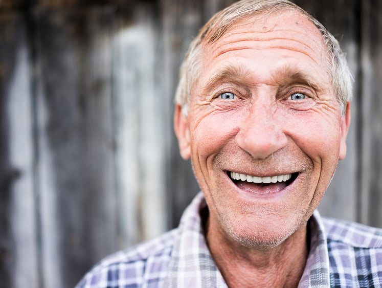 Elderly Church Member Laughing