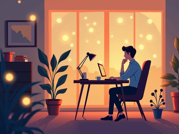 Illustration of a church volunteer setting up their church on TikTok