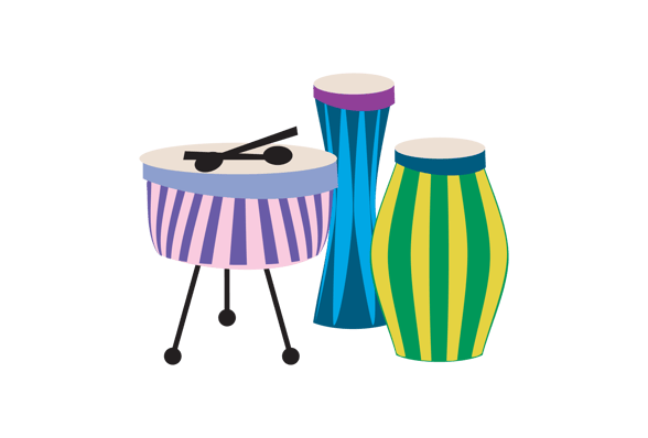 Illustration of drums
