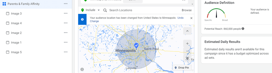 Daycare Advertising Blog Screenshot- Facebook Location Targeting