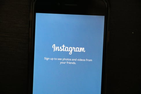 Instagram sign up screen on smartphone