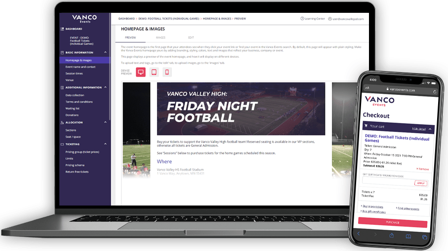 Vanco-Events-software-screenshots