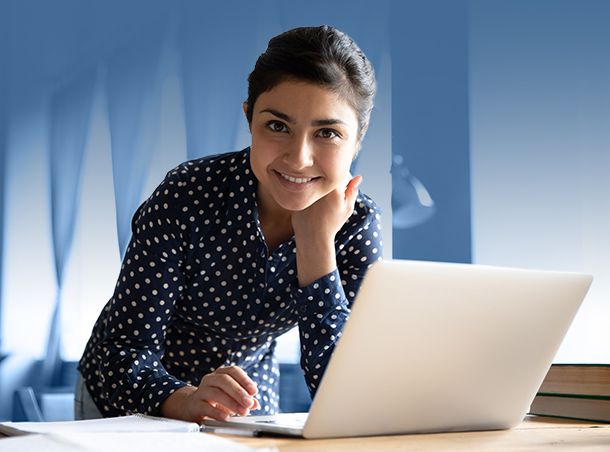 faculty on laptop