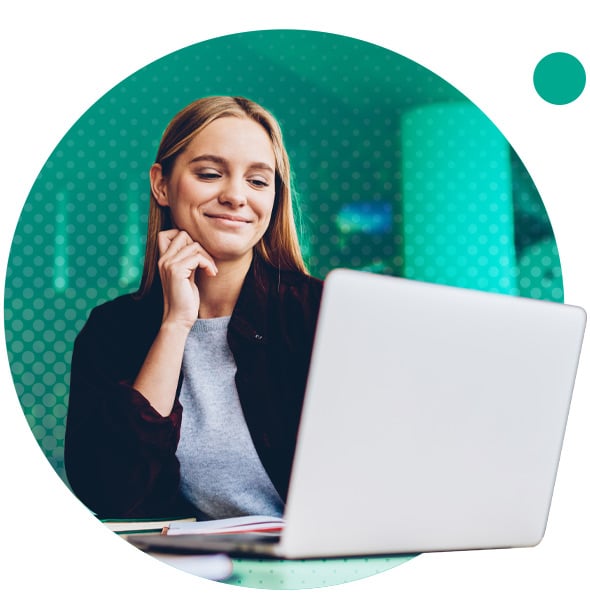 woman working on laptop