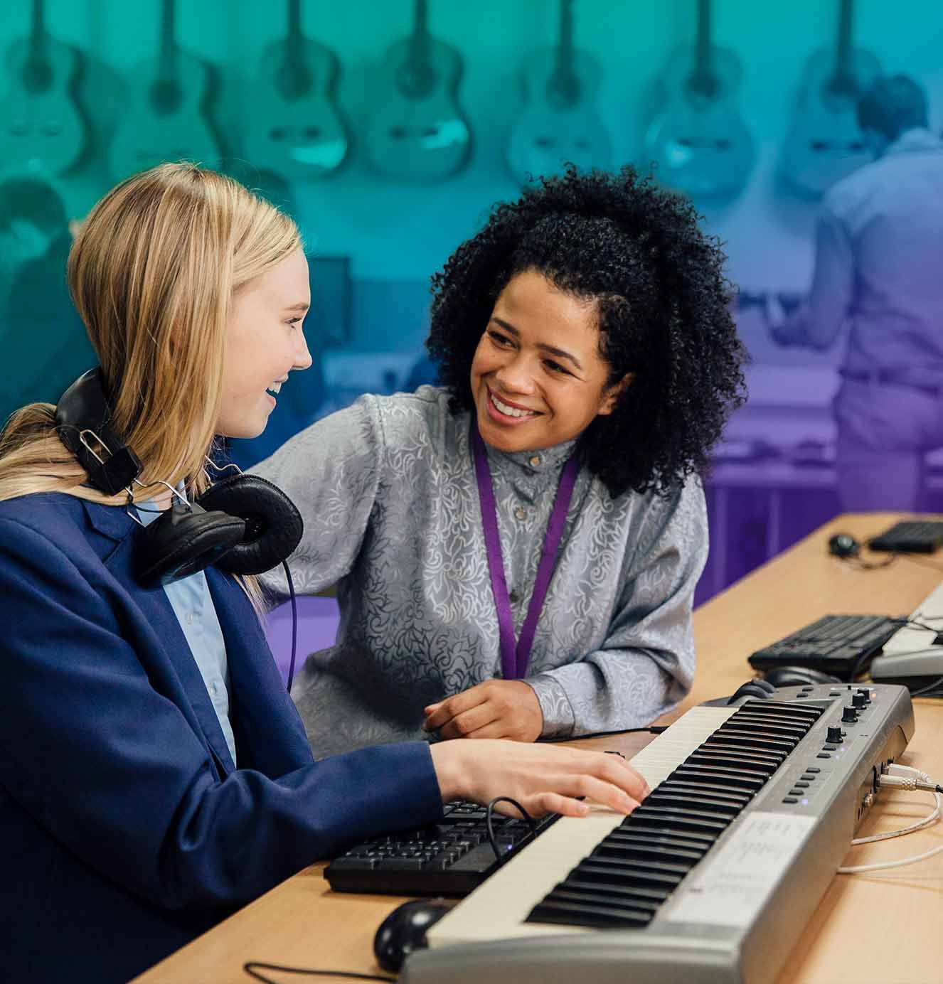 music teacher and student