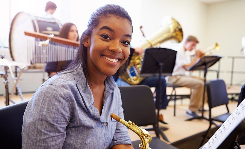 student-at-band-practice