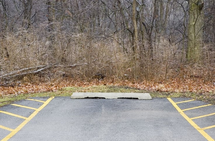 Parking space in wilderness in winter