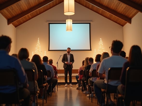 Pastor in a church explaining 501(c)(3) rules for churches