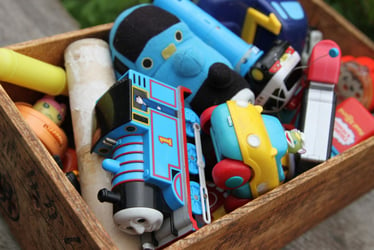 Picture of a toy bin at a preschool