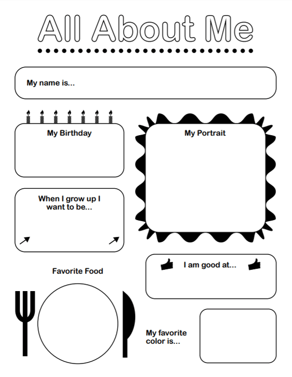 Preschool All About Me Worksheet