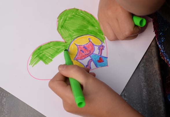 Preschooler Drawing in an Activity