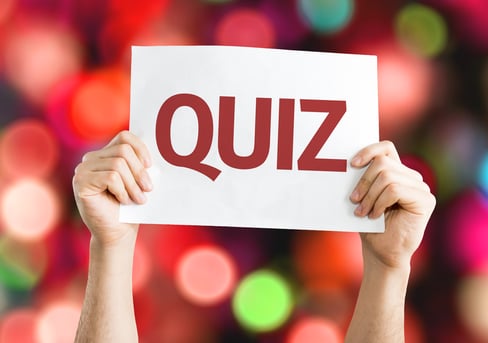 Quiz card with colorful background with defocused lights-1