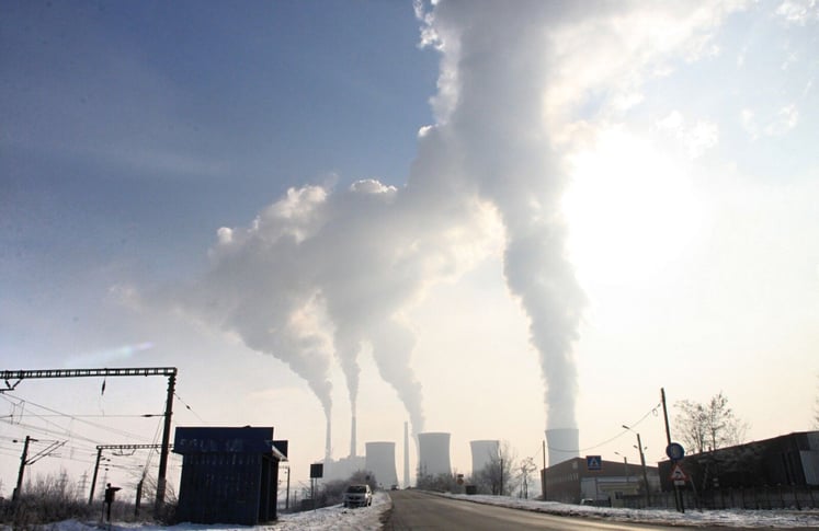 Toxic Plumes of Smoke Coming from Industrial Buildings