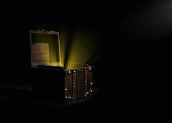 Treasure Chest with Light Beaming from It