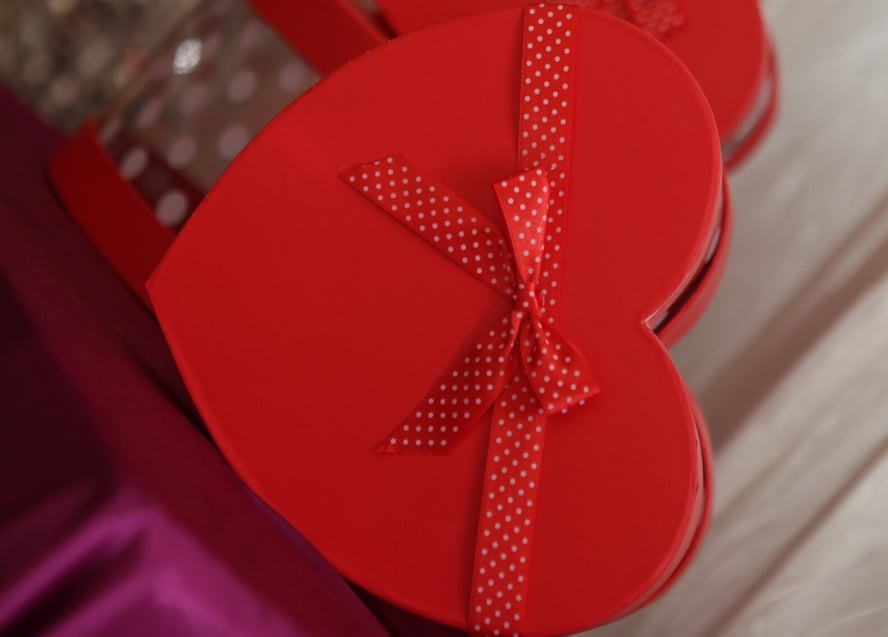 Valentines Day Boxes of Chocolates on Table-1