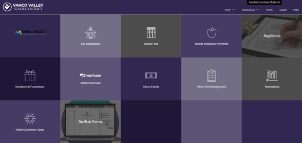 Vanco's RevTrak School Payment System Interface