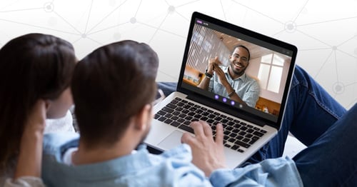 Couple watching virtual sermon