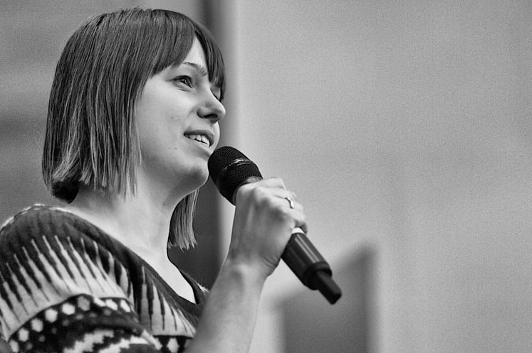 Woman Pastor Giving a Church Welcome Speech