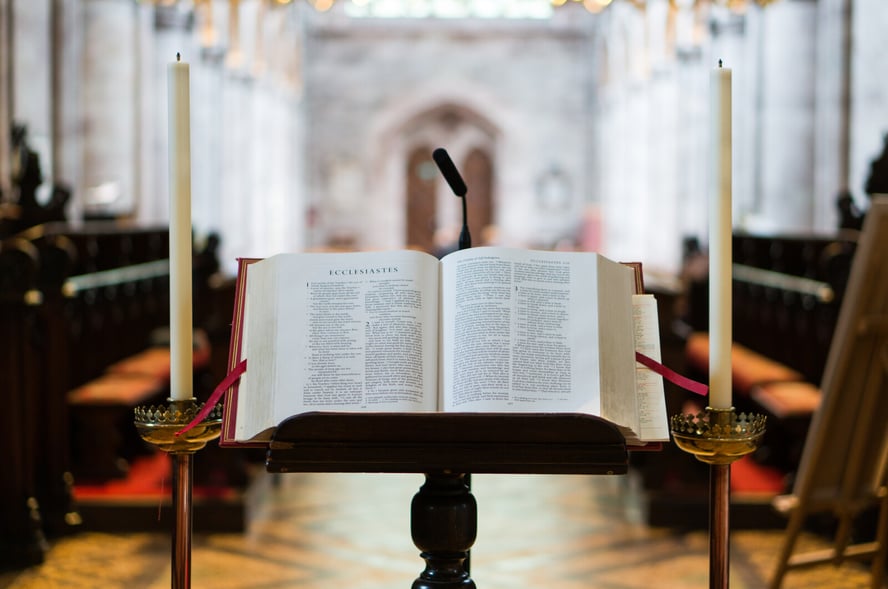 Bible in pulpit