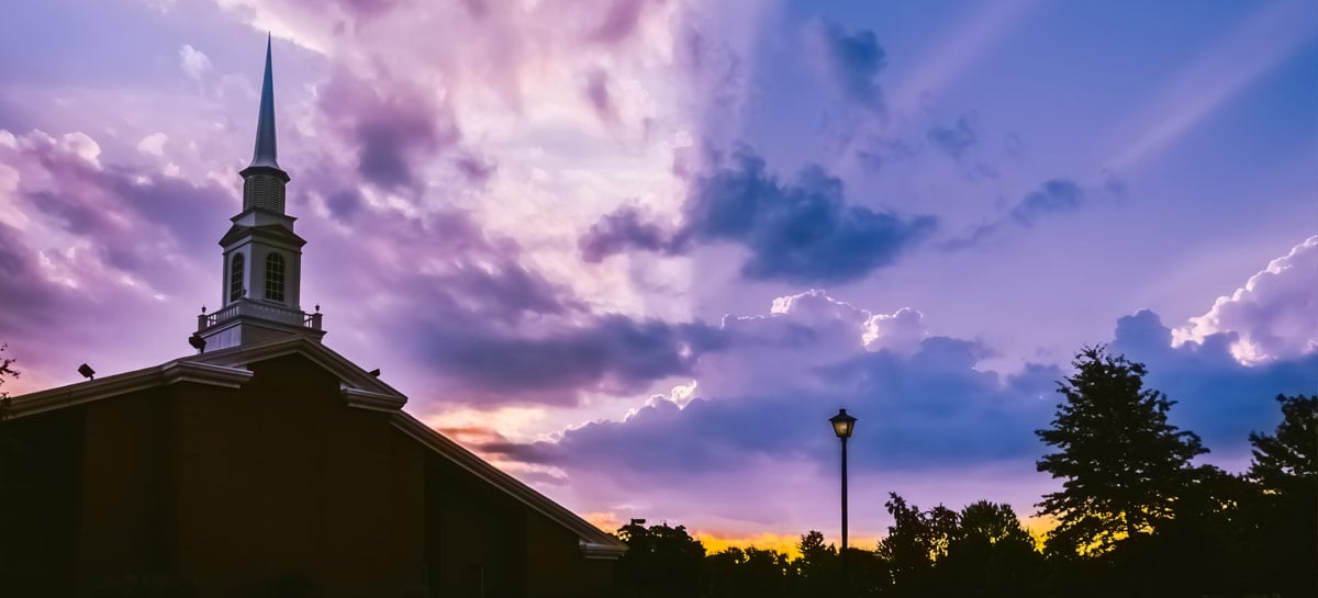 church-sunset