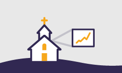 Increase Church Giving Icon- Animated Steeple with Graph