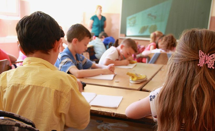 students in classroom at desk