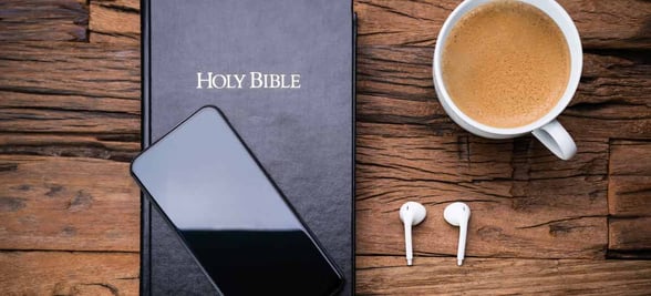 Cell phone on Bible