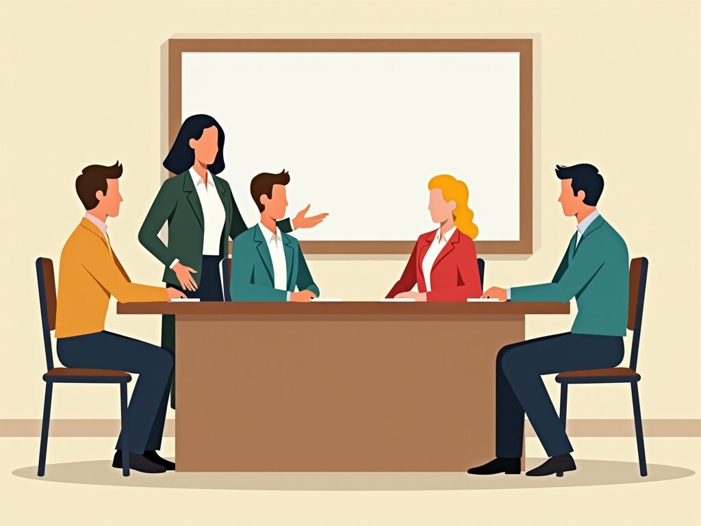 A group of school officials in a meeting for how to handle food allergies in school