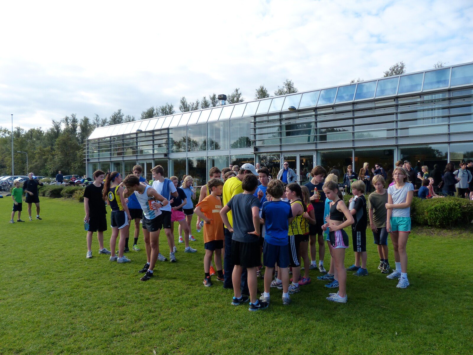 A group of students at a school fundraiser