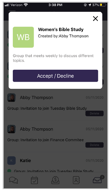 Free Church Center App Group Management