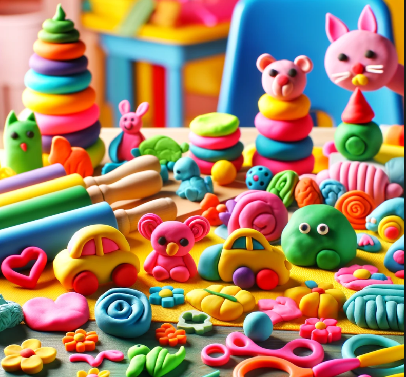 Play Dough Shaped into All Shapes