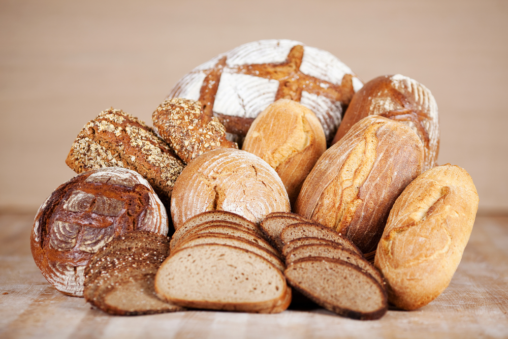 arrangement of different breads at the bakery