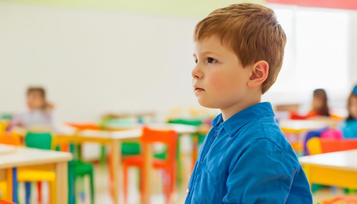 boy in preschool classroom